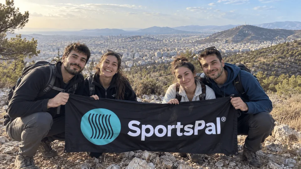 SportsPal friends on a hike above Athens
